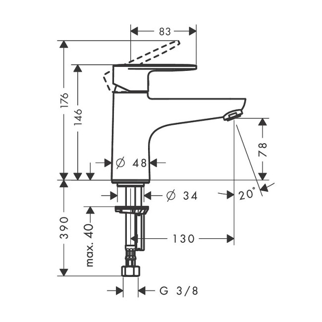 Смеситель на борт ванны Hansgrohe Vernis Blend 71443000