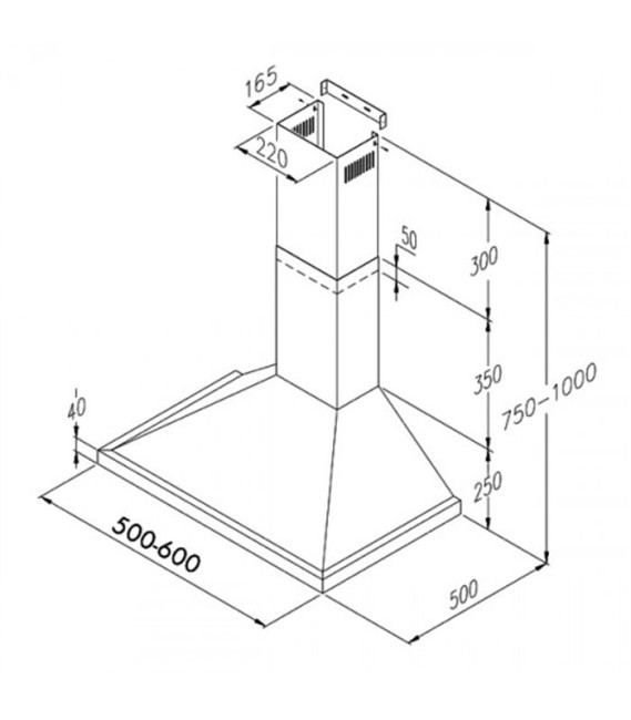 Каминная вытяжка Jetair Anny SL 60 BL Каминная вытяжка Jetair Anny SL 60 BL