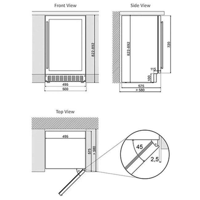 Встраиваемый винный шкаф Dunavox DAUF-38.100DOP.TO