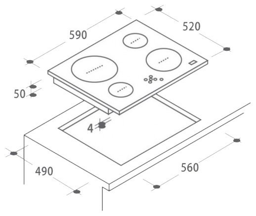 Встраиваемая электрическая варочная панель Candy CH 64 DXT Встраиваемая электрическая варочная панель Candy CH 64 DXT
