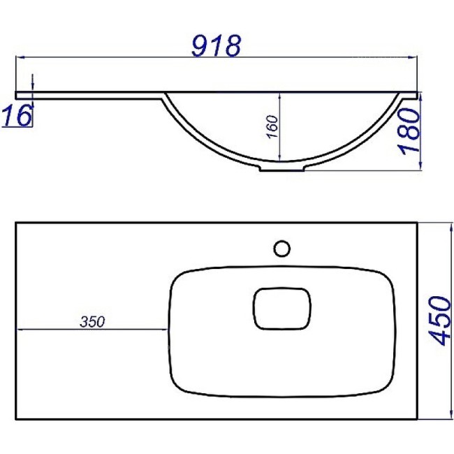 Раковина для мебели Aqwella Malaga (Mal.09.04.D-R)