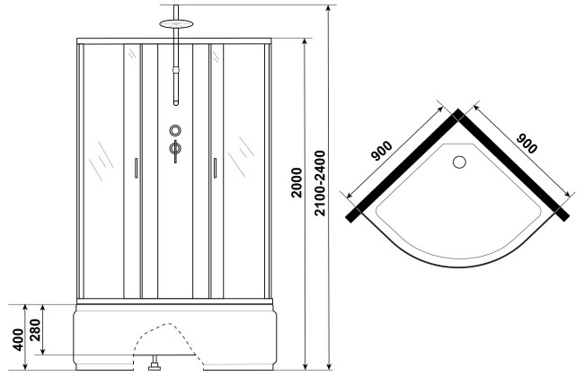 Душевая кабина Niagara NG-6708-14BKT