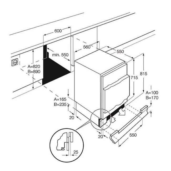 Встраиваемый холодильник Electrolux ERN 1300 AOW