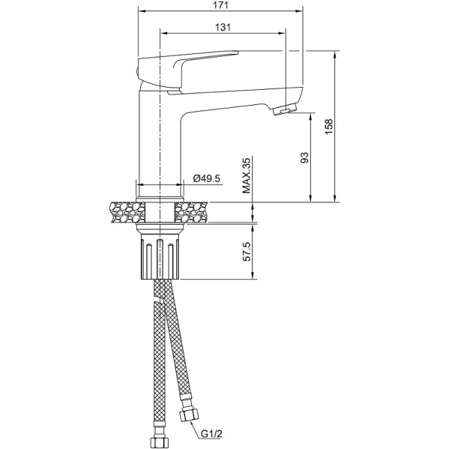 Смеситель для раковины Olive'S Tieso 26100TSB Смеситель для раковины Olive'S Tieso 26100TSB