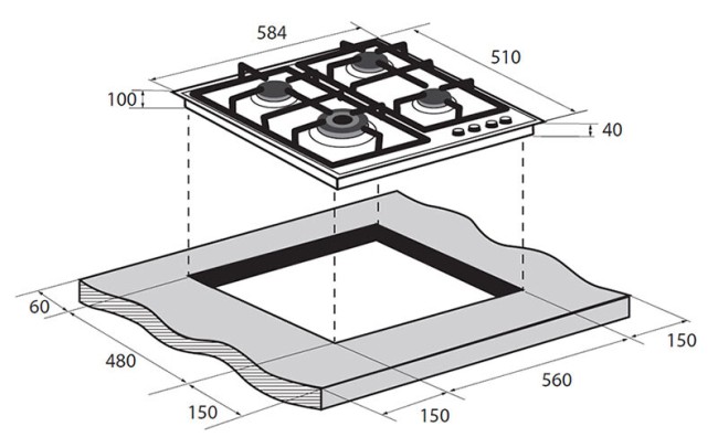 Встраиваемая газовая варочная панель Zugel ZGH602B Встраиваемая газовая варочная панель Zugel ZGH602B