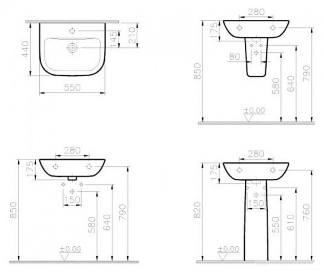 Раковина Vitra S20 (5502B003-0001) Раковина Vitra S20 (5502B003-0001)