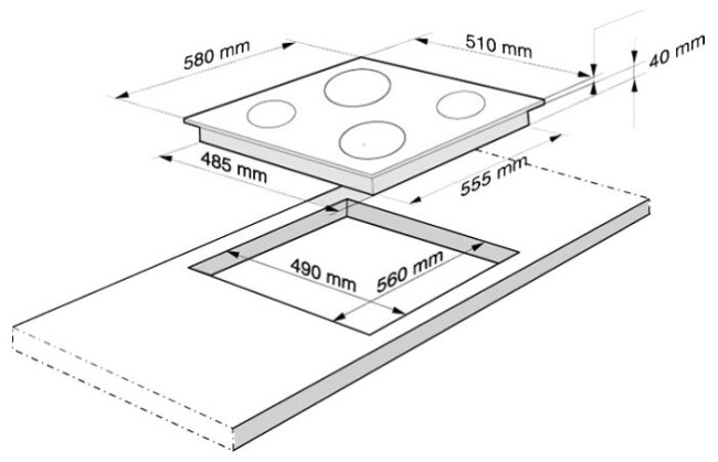 Встраиваемая электрическая варочная панель Fornelli PV 6017 Dolce black