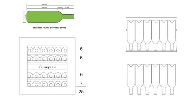 Встраиваемый винный шкаф Dunavox DAVS-25.63DSS