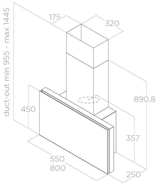 Каминная вытяжка Elica Plat WH/F/55