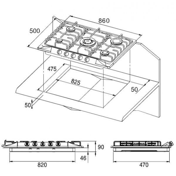 Встраиваемая газовая варочная панель Kuppersberg FV 9 TGRZ BOR Bronze