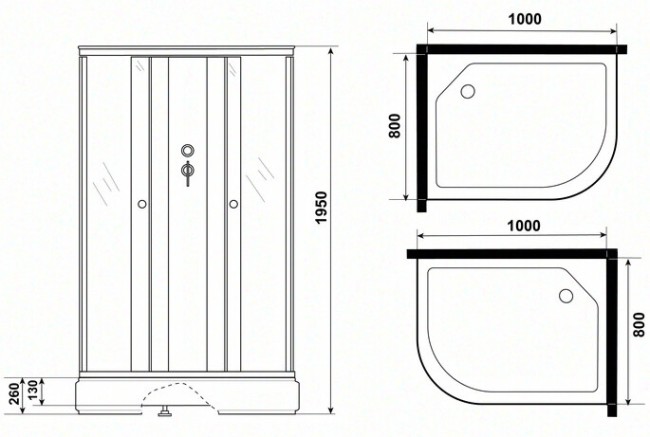 Душевая кабина Niagara Promo P100/80/26R/MT/BK Душевая кабина Niagara Promo P100/80/26R/MT/BK