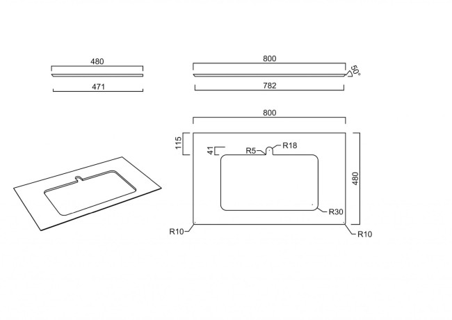 Столешница Kerama Marazzi Про Дабл антрацит (PL2.DD500600R\80)