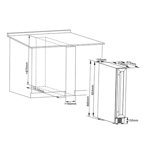 Встраиваемый винный шкаф Cellar Private CP007B Встраиваемый винный шкаф Cellar Private CP007B