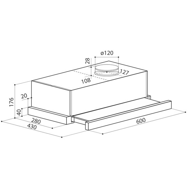 Встраиваемая вытяжка Lex Hubble 600 white