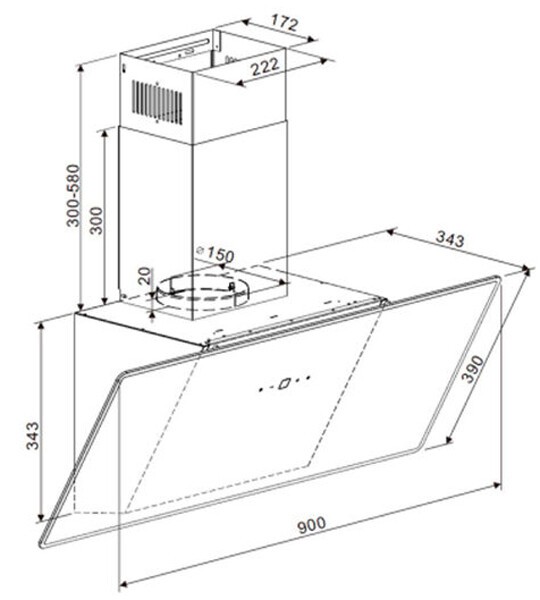 Каминная вытяжка Maunfeld Eagle 850 90 Glass White