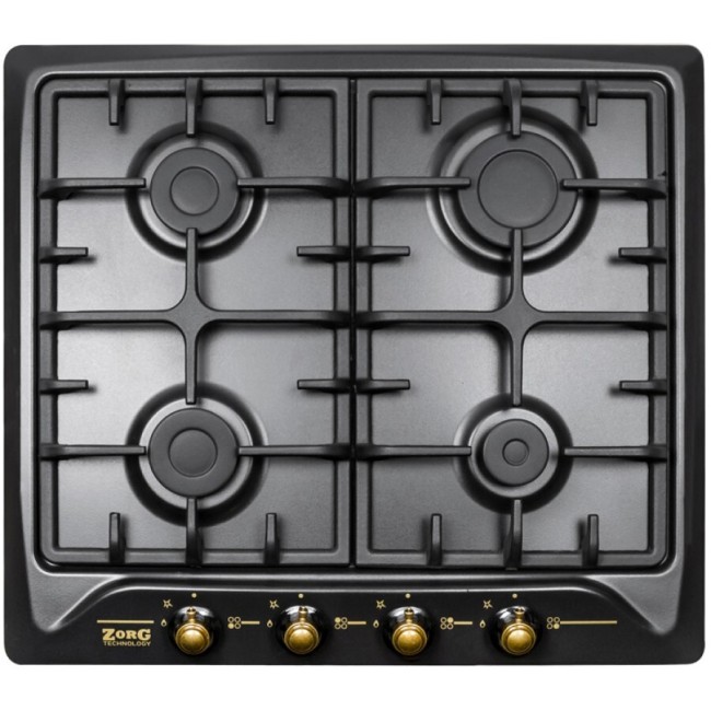 Встраиваемая газовая варочная панель ZorG BP5 FD rustical/black (EMY)