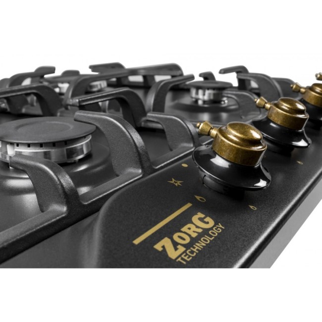 Встраиваемая газовая варочная панель ZorG BP5 FD rustical/black (EMY)