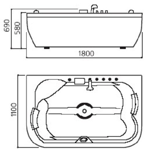 Ванна с гидромассажем Appollo AT-0535 Ванна с гидромассажем Appollo AT-0535