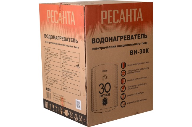 Водонагреватель накопительный Ресанта ВН-30К