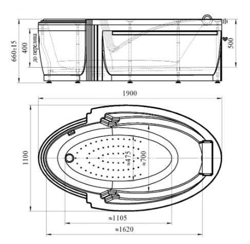 Акриловая ванна Radomir Ницца 4-01-0-0-1-406