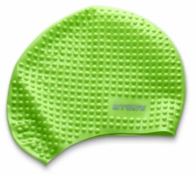 Шапочка для плавания Atemi BS80, силикон (бабл), зеленый
