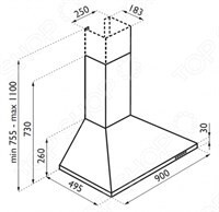 Каминная вытяжка Ardesia CN 90 C Каминная вытяжка Ardesia CN 90 C