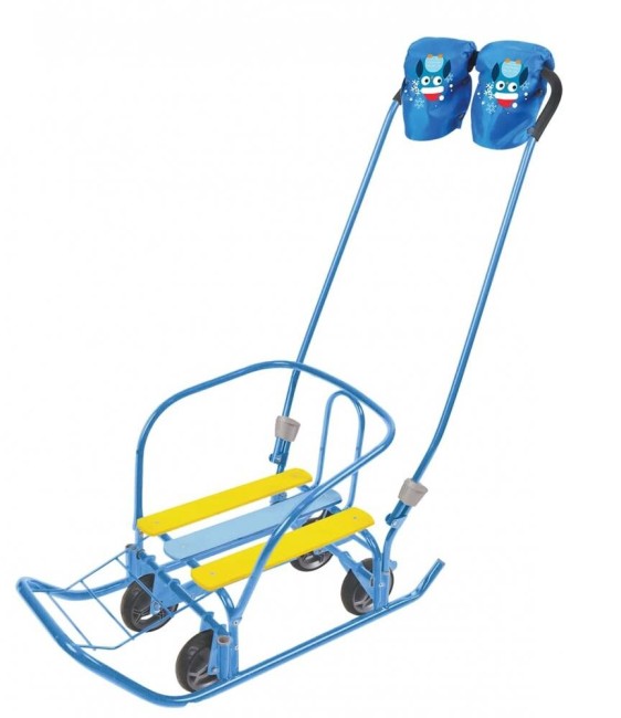 Санки Ника Ветерок 7 универсал с рукавичками (В7УР/Г голубой) Санки Ника Ветерок 7 универсал с рукавичками (В7УР/Г голубой)