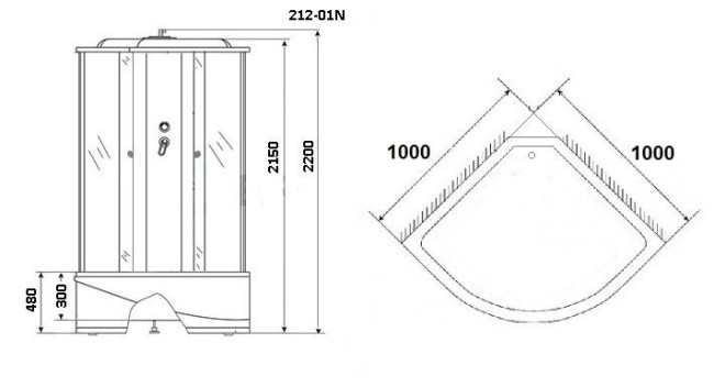 Душевая кабина Niagara NG-212-01N Душевая кабина Niagara NG-212-01N