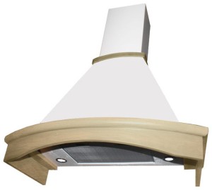 Каминная вытяжка Elikor Ротонда 90П-650-П3Д бежевый/дуб бел+патина золото
