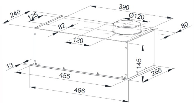 Встраиваемая вытяжка Weissgauff Alpha 50 PB BL
