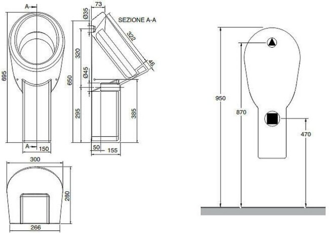Писсуар подвесной Scarabeo LAVABI (2014) White