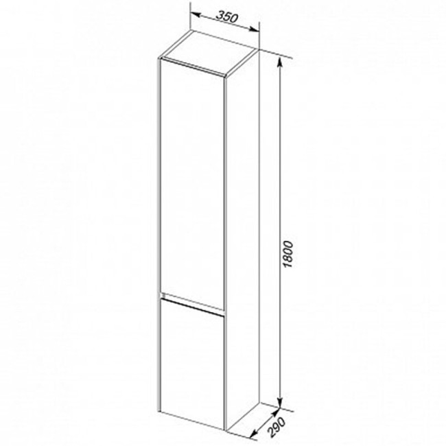 Пенал Aquanet Гласс 35 левый цв.белый (249946) Пенал Aquanet Гласс 35 левый цв.белый (249946)