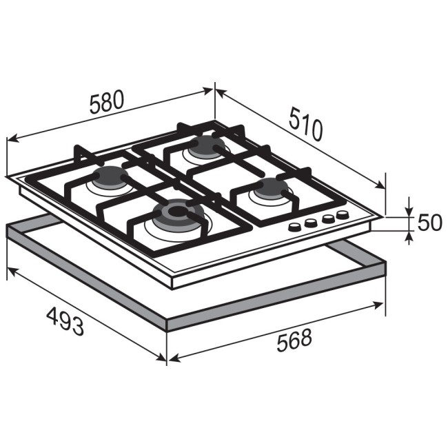 Встраиваемая газовая варочная панель Zigmund & Shtain G 14.6 S