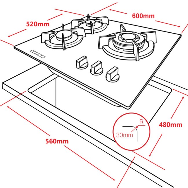 Встраиваемая газовая варочная панель Ginzzu HCG-279
