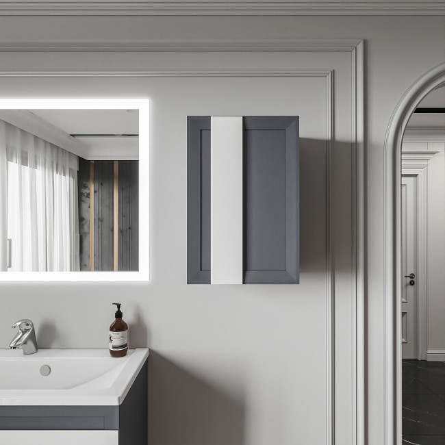 Шкаф для ванной комнаты Бриклаер БЕРЛИН 60 Оникс серый Шкаф для ванной комнаты Бриклаер БЕРЛИН 60 Оникс серый