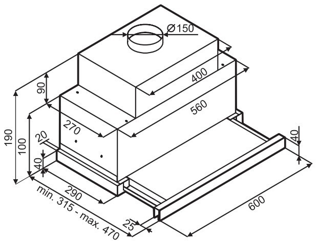 Встраиваемая вытяжка Maunfeld Galaxy 60 черный Встраиваемая вытяжка Maunfeld Galaxy 60 черный