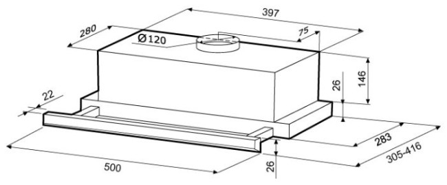 Встраиваемая вытяжка Kronasteel Kamilla Slim 500 inox/inox Встраиваемая вытяжка Kronasteel Kamilla Slim 500 inox/inox