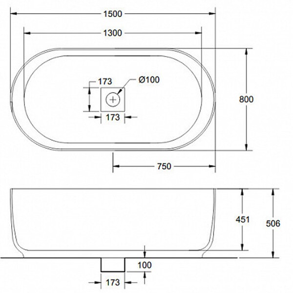 Ванна отдельностоящая Relax Design HORIZONLX01luc