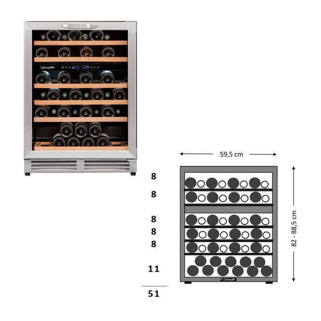 Винный шкаф Climadiff CBU51D1X