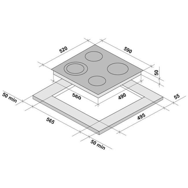 Встраиваемая электрическая варочная панель Kronasteel Orsa 60 BL/S