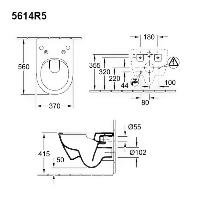 Унитаз подвесной Villeroy & Boch 5614R5R1