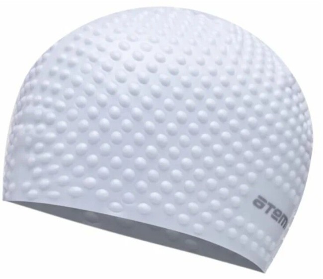 Шапочка для плавания Atemi BS70, силикон (бабл), белый