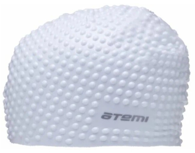 Шапочка для плавания Atemi BS70, силикон (бабл), белый