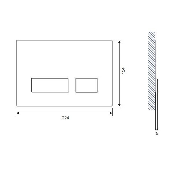 Клавиша смыва Cersanit MOVI (P-BU-MOV/Whg/Gl)