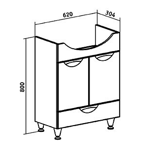 Тумба под раковину Runo Барселона 65 белый (ВнТ47RUNO)