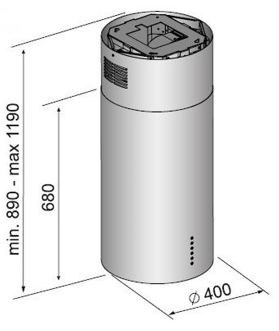 Островная вытяжка Korting KHA 4970 X Cylinder