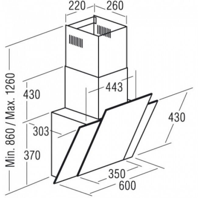 Каминная вытяжка Cata Podium 600 ABK