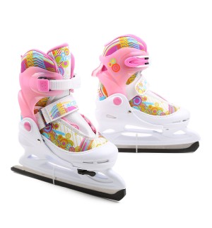 Коньки Action белый/розовый (26-29)