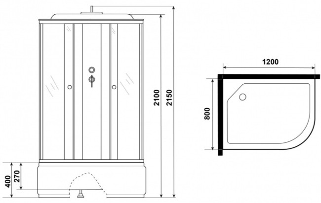 Душевая кабина Niagara Eco E120/80/40L/TN
