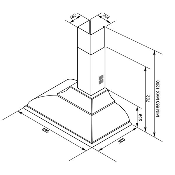 Каминная вытяжка Smeg KCI19AOE Каминная вытяжка Smeg KCI19AOE